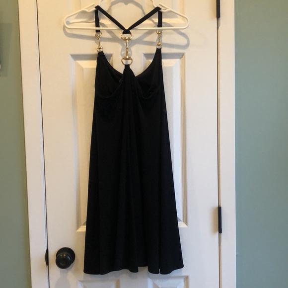 Litlle Black Swing Cocktail Dress with gold hardware accents. Morgan McPheeters - Picture 7 of 10